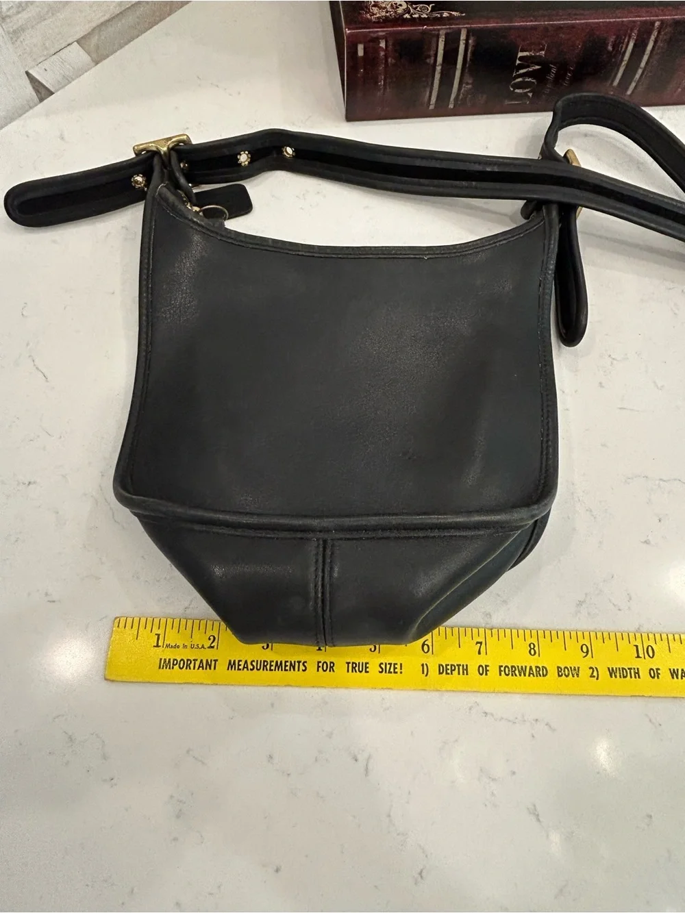 Vintage Coach Black Leather Janice Shoulder Bag with Gold Hardware #9950